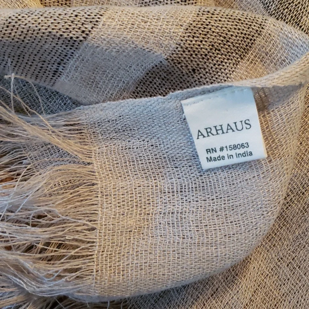 Arhaus NWOT Linen Striped Table Cloth Runner